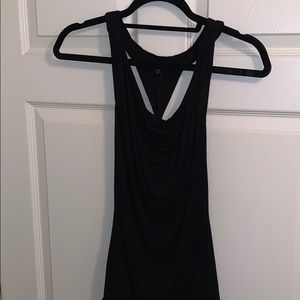 Swoop neck dressy black top